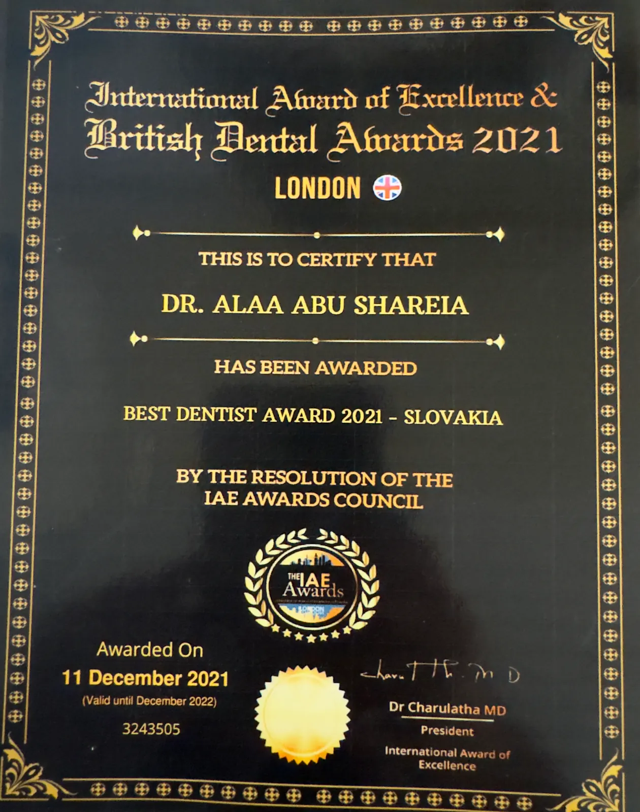 Best Dentist Award 2021 – British Dental Awards